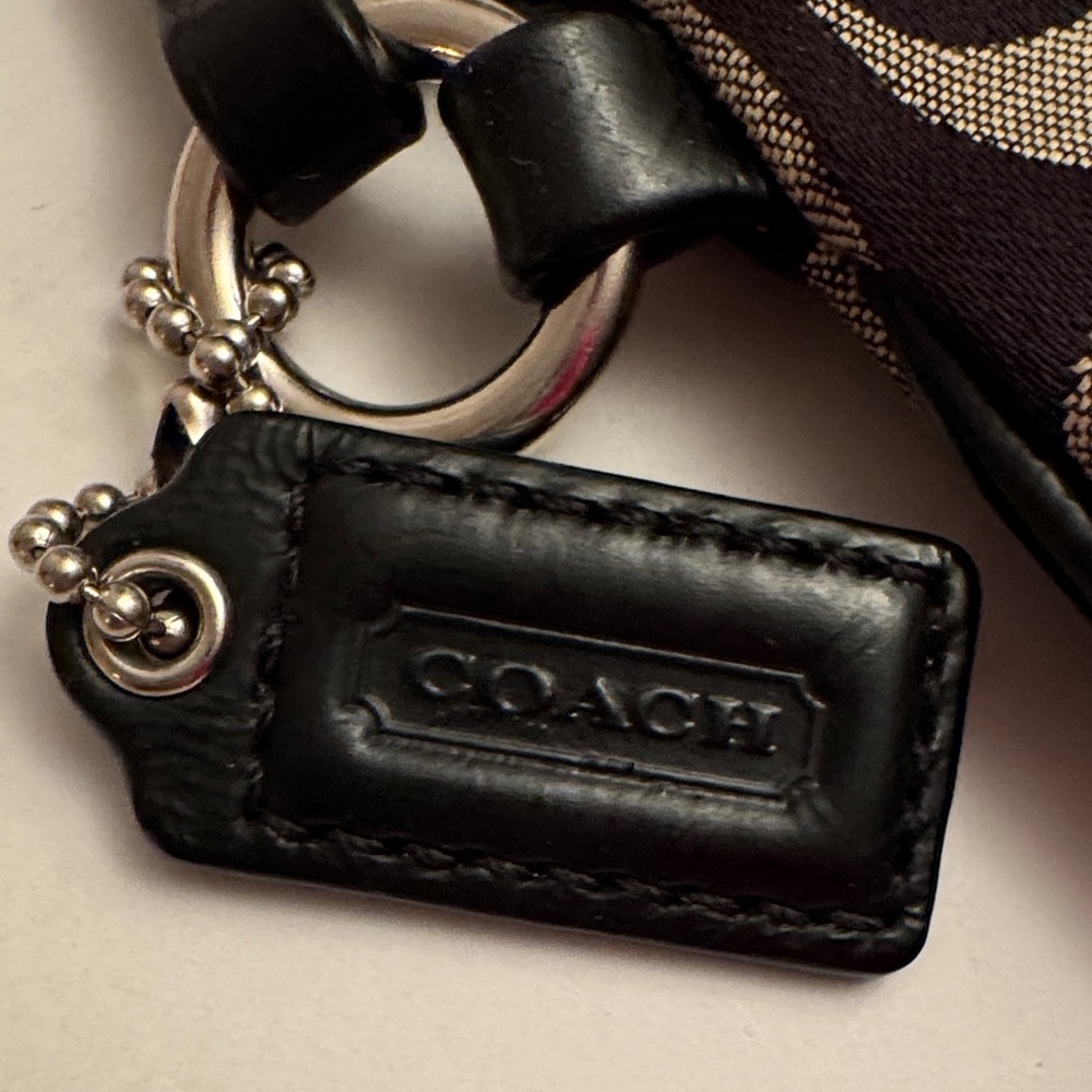 Coach Black and Silver Signature Wristlet - Picture 2 of 8